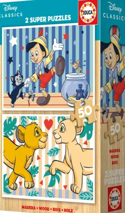 Puzzle 2x50 Clássicos Disney: Leví krá木, Pinokio