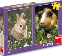 Puzzle 2x48 Coelho e porquinho-da-índia