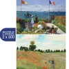 Puzzle 2x500 de Monet: Terraço em Sainte-Adresse e Poppy