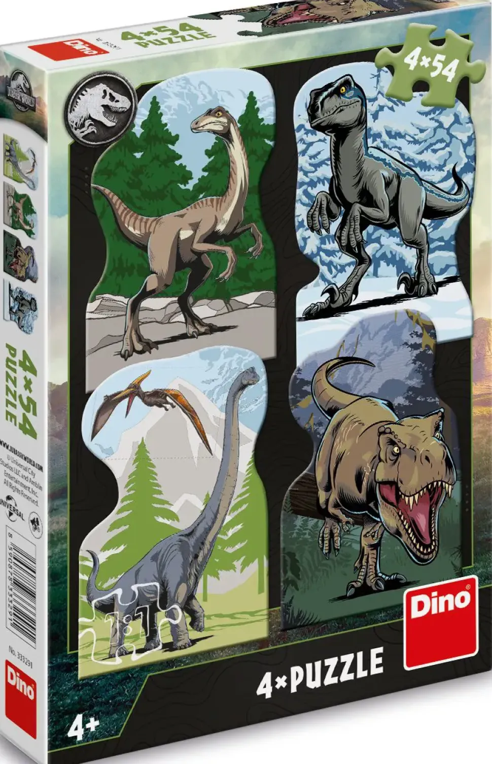 Puzzle 4x54 Jurský svet