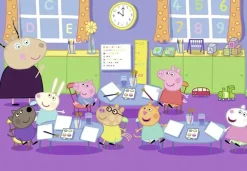 Puzzle 2x24 Prasiatko peppa v 拧kole