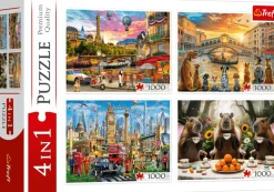 Puzzle 4x1000 Premium Plus: Cidades Pintadas + Capibaras