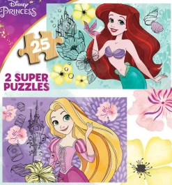 Puzzle 2x25 Princesas da Disney: Ariel, Locika