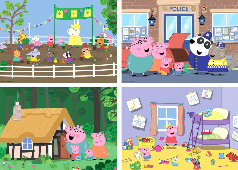 Puzzle 4x quebra-cabeça Peppa Pig