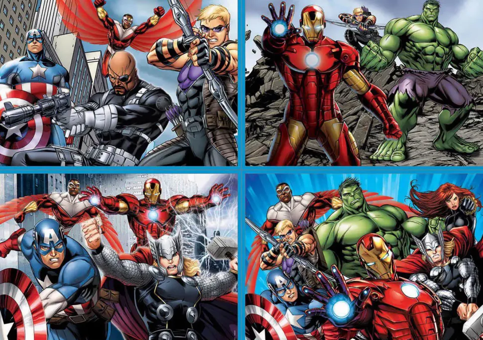 Puzzle 4x quebra-cabeça Vingadores