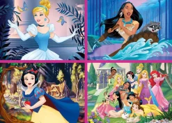 Puzzle 4x quebra-cabeças de princesas da Disney