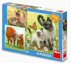 Puzzle 3x55 Rodinka zvierat