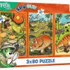Puzzle 3x80 Trefliks no mundo dos dinossauros