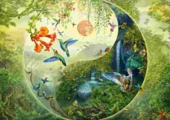 Puzzle Yin & Yang Na floresta dos colibris